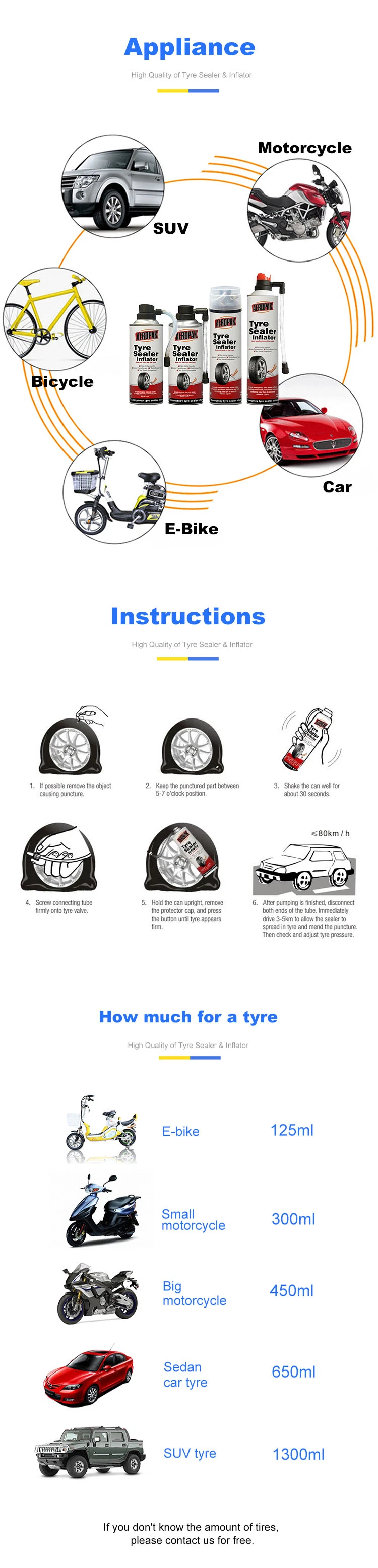 Convenience Carry Tire Inflator Sealant Spray