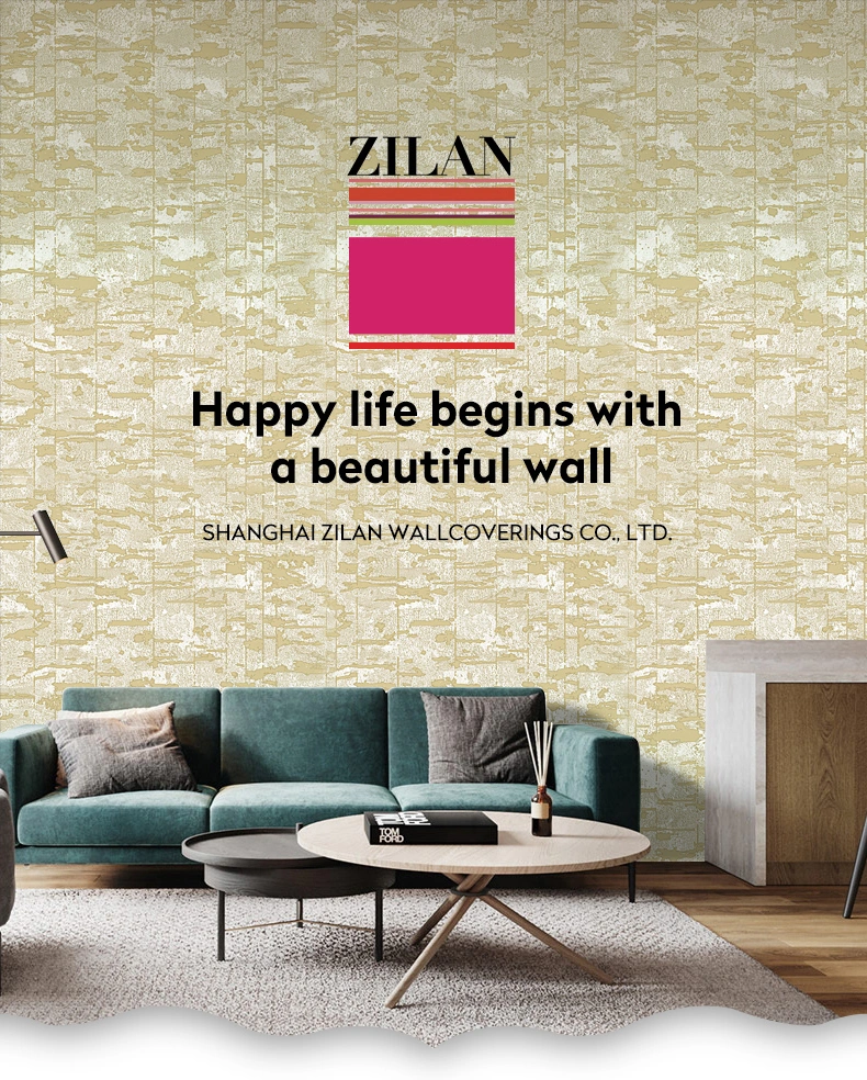 Zilan Factory Modern PVC Wallcovering Simple Style Vinyl Non-Woven Wallpaper for Office Wall Decoration