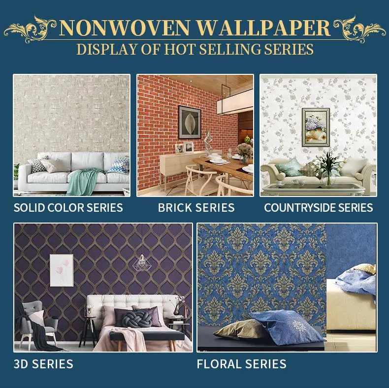 Chinese Textured Bedroom Non Woven Wood Wall Paper 3D Brick Wallpaper for Wall