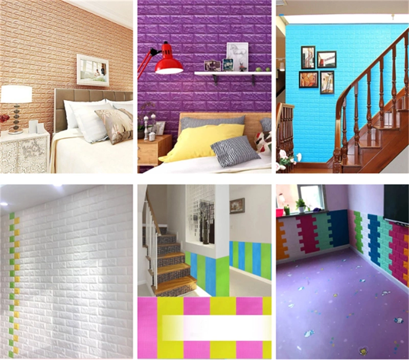 Brick Design XPE Foam Wall Board / Self Adhesive Wallpaper for Kindergarten